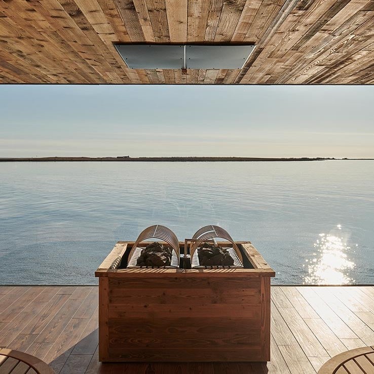 Sky Lagoon Sauna overlooking ocean